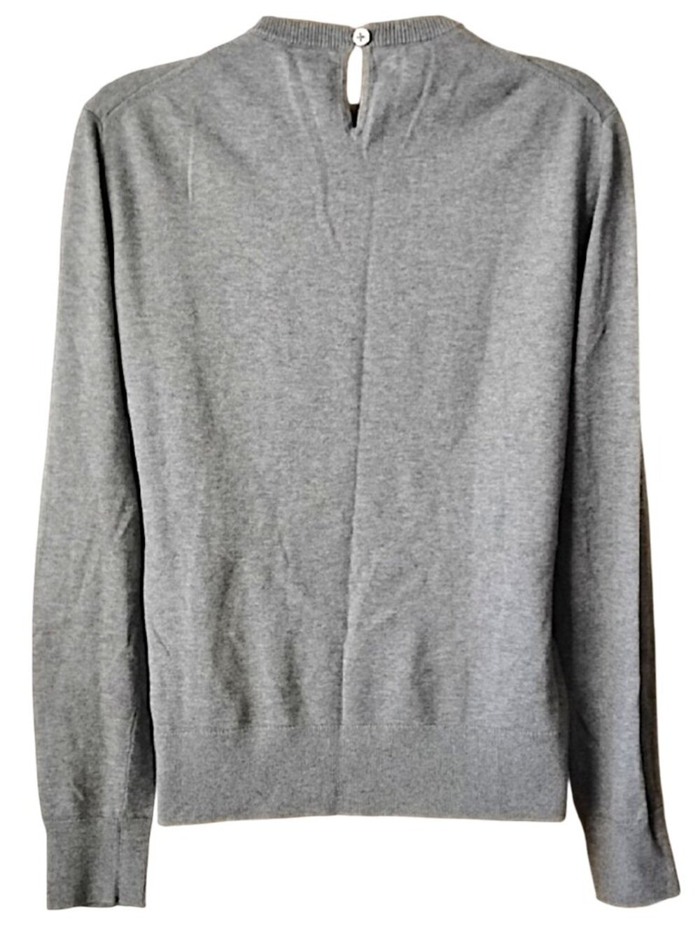 Brooks Brothers Cotton Jewel Neck Fitted Sweater M Heather Gray - Picture 2 of 9